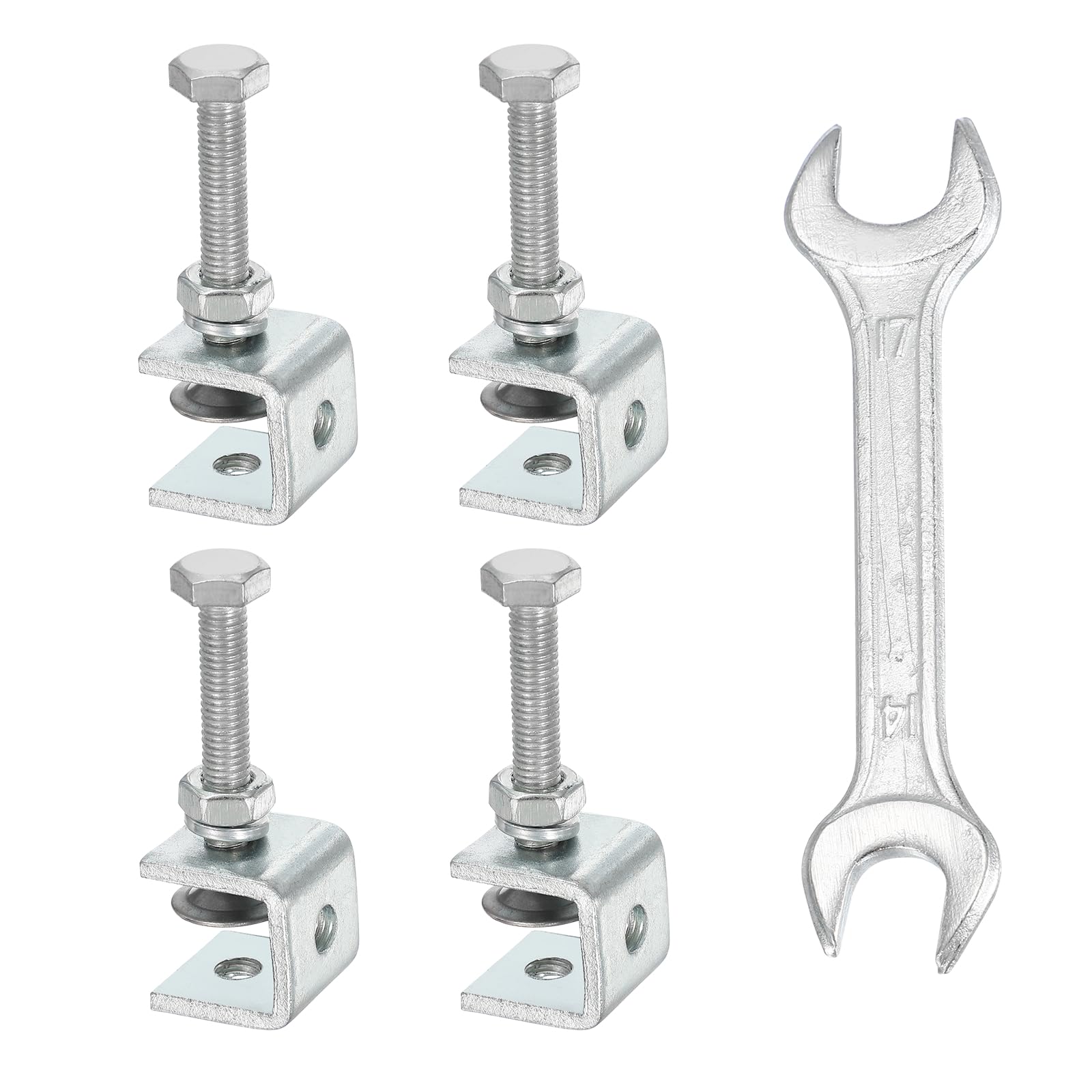 sourcing map 4PCS Carbon Steel C Clamps Mini 3/4" (20mm) Wide Jaw Opening Small Galvanized U Clamp for Woodworking Welding Building Household Mounting โ image 1