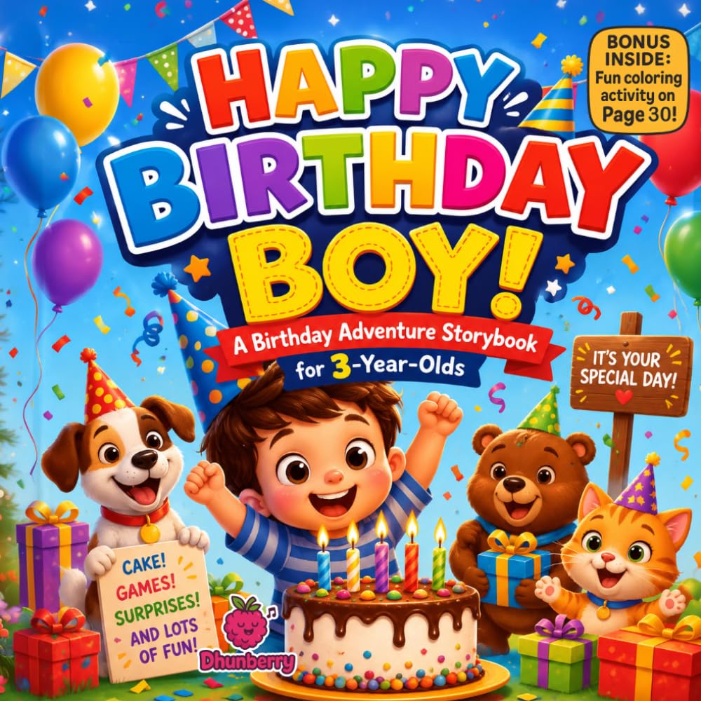 Happy Birthday Boy!: A Silly Rhyming Birthday Adventure with Funny Animal Friends for Boys Ages 3
