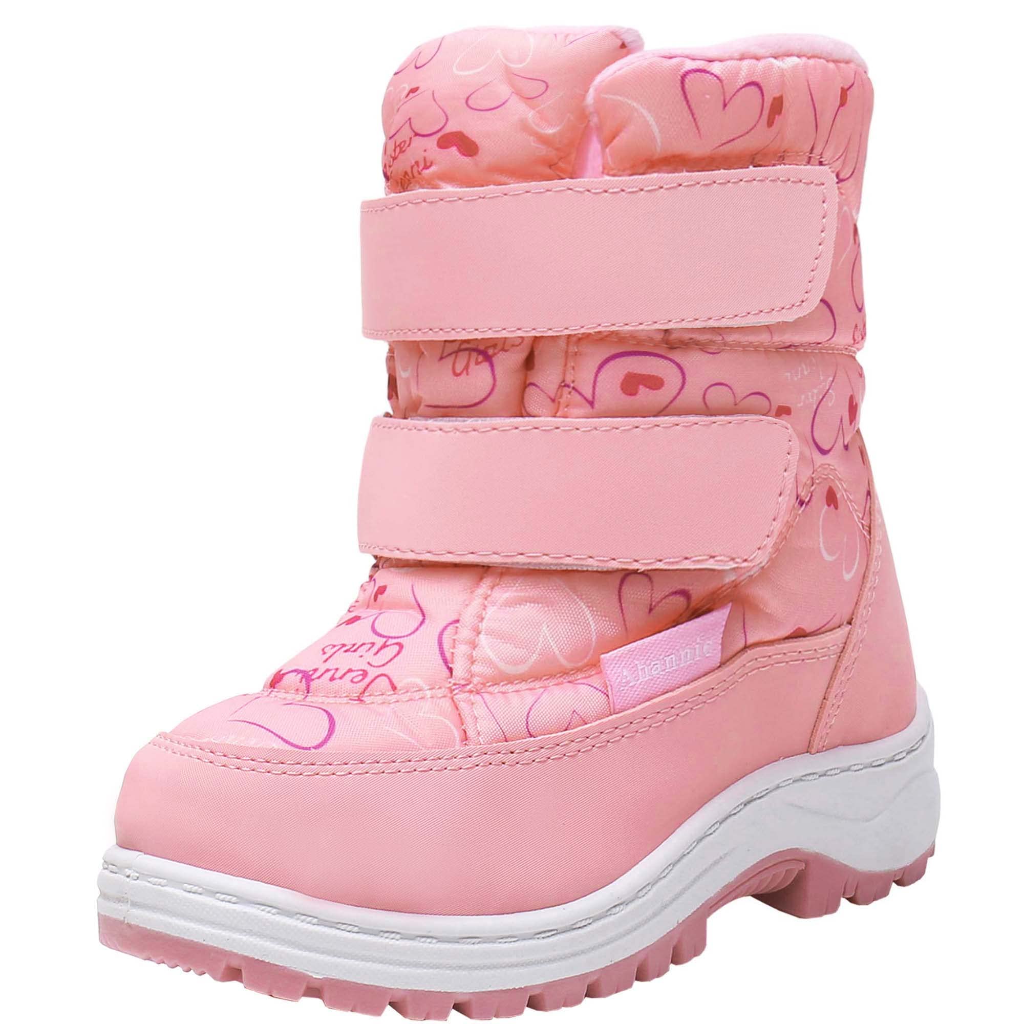 Ahannie Kids Boys Girls Snow Boots, Toddler Winter Warm Insulated Outdoor Boots