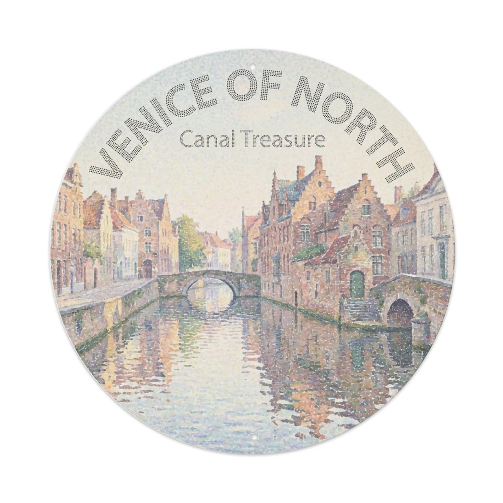 Fqnyr Style Vintage Travel Medieval Canal Treasure Metal Tin Sign