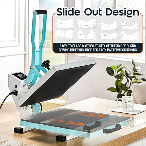 Miniatura 3 de Specraft Prensa de calor 2 en 1, máquina de sublimación digital industrial de 15 x 15 para camisetas, tazas (30 onzas) y más, azul, ideal para