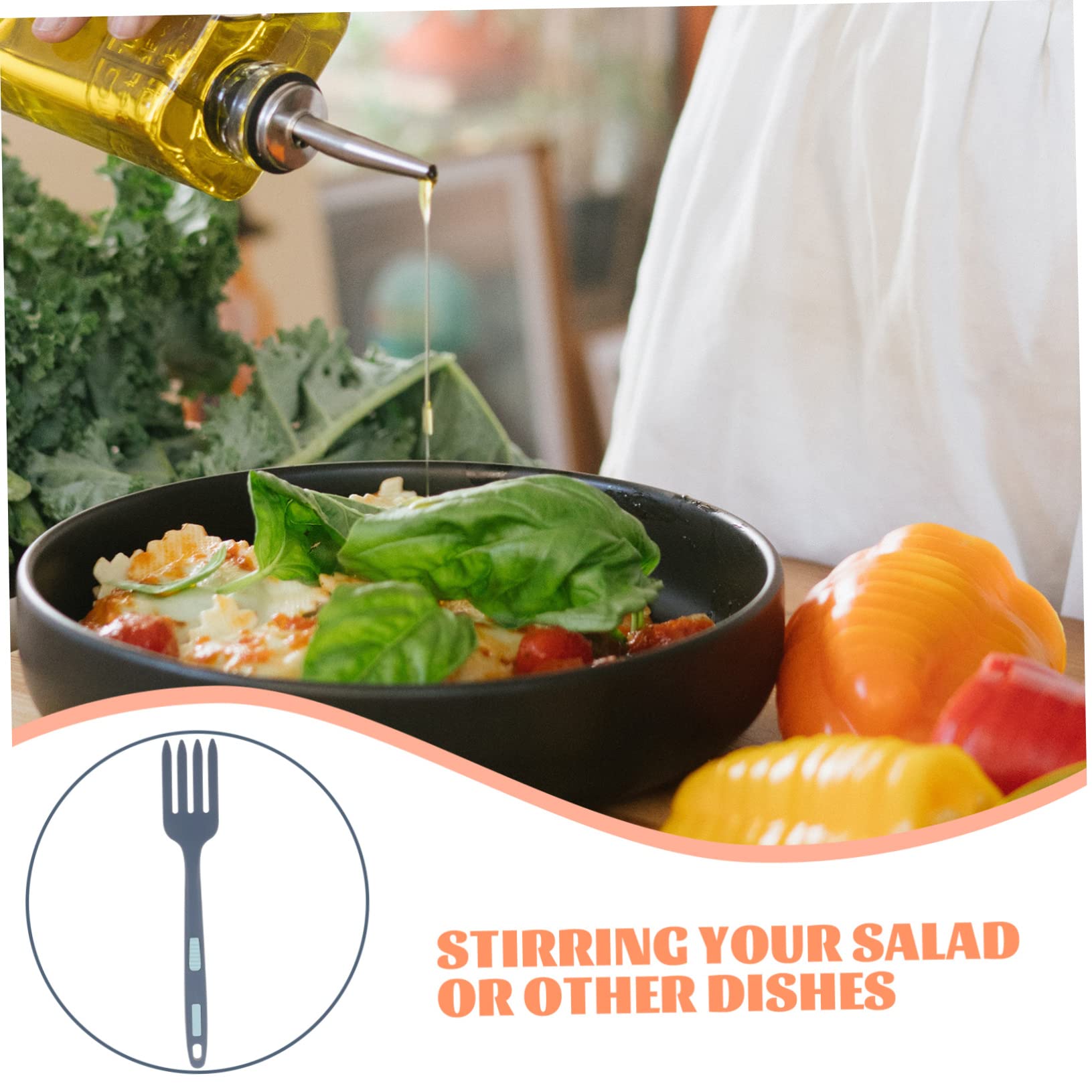 NAMOARLY 2pcs Silicone Fork Kitchen Gadget Baking Fork Kitchen Food Fork Practical Cooking Fork Forks Noodle Cooking Fork Kitchen Fork Fork Kitchen Non Stick Fork