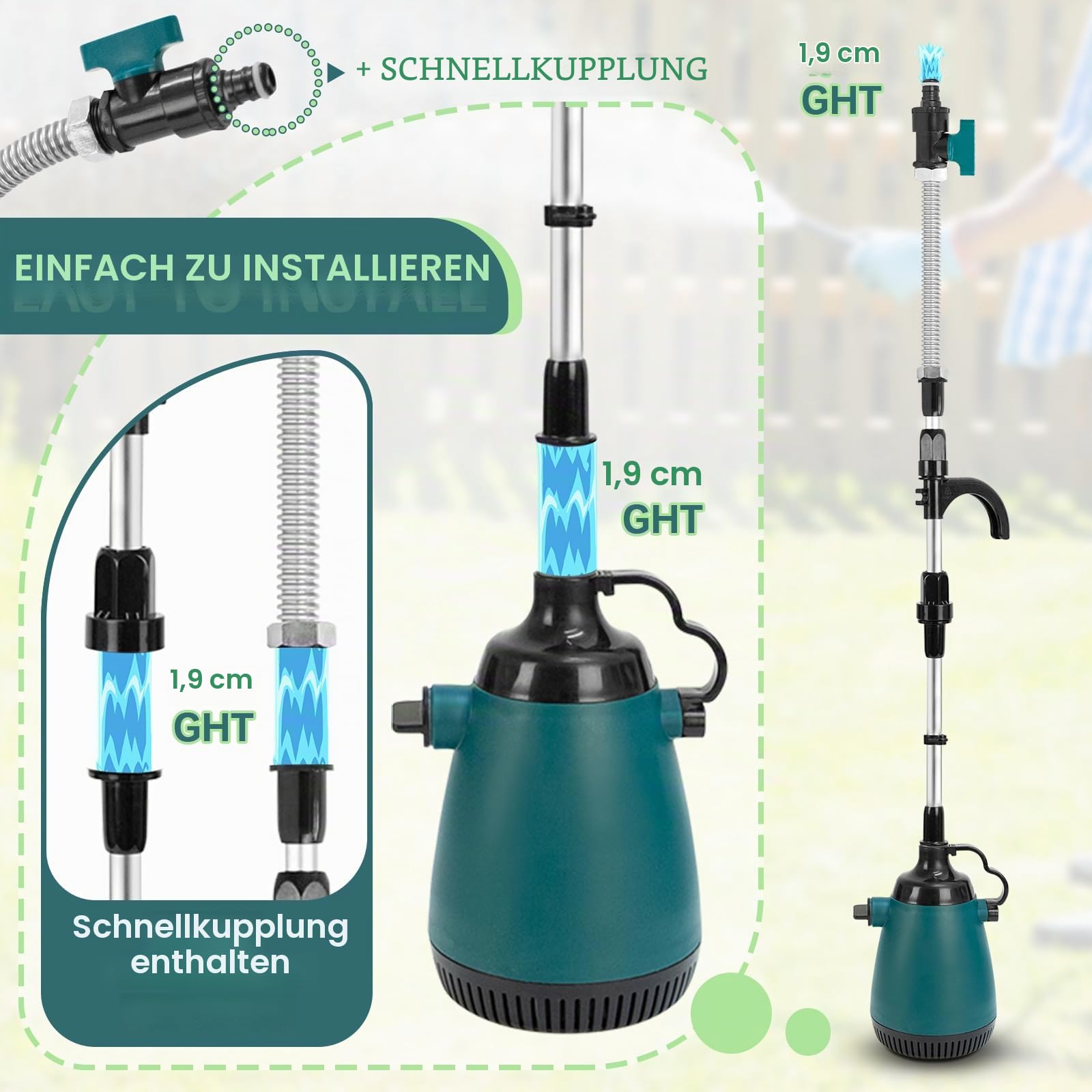 Akku-Tauchdruck/Regenfasspumpe Kompatibel mit Makita 18V Lithium Akku