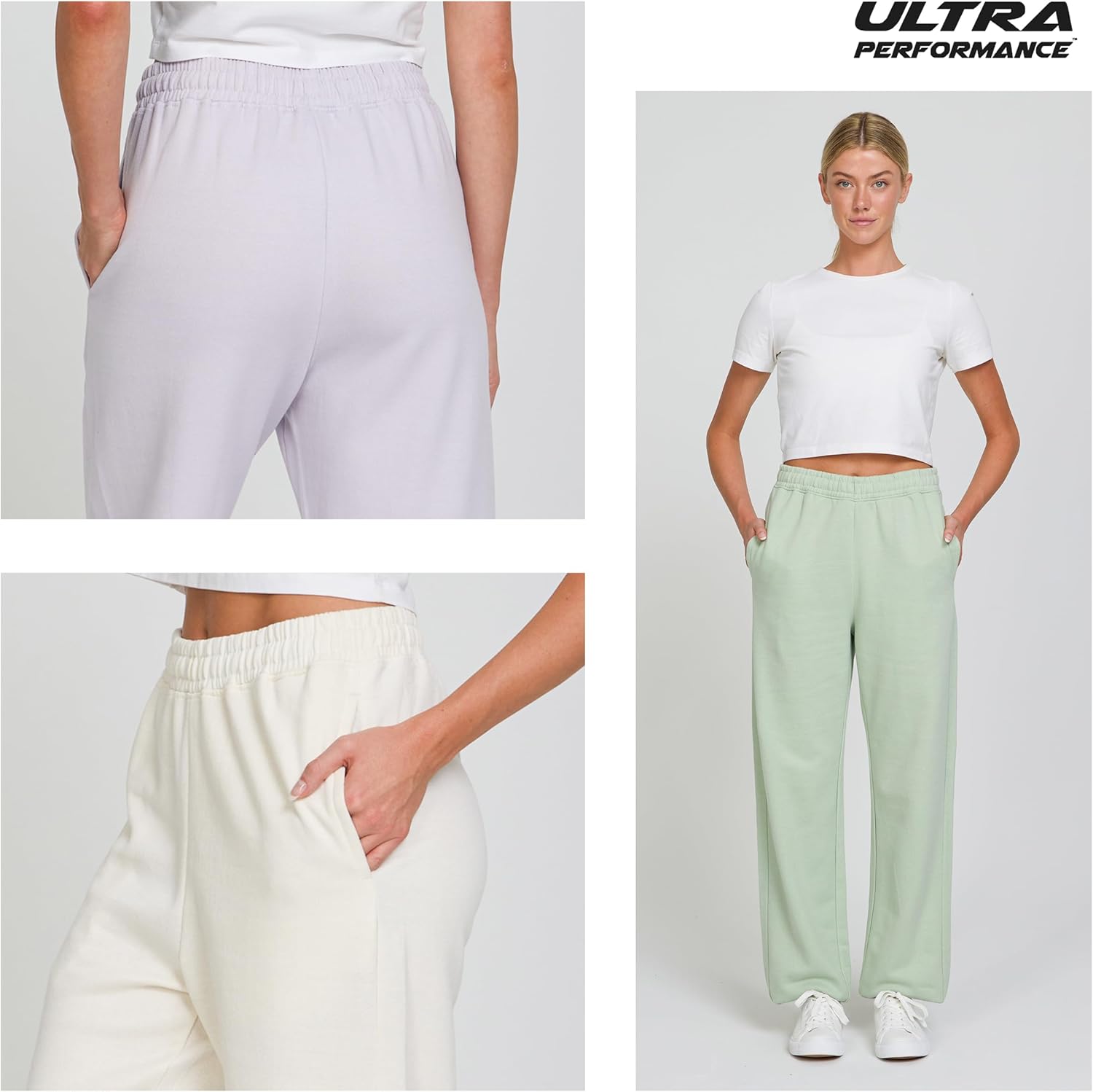 Ultra Performance Womens Joggers Wide Leg 3 Pack Sweatpants Women’s Active Jogger’s Baggy Cinch Bottoms Sweat Pants for Women - Image 6