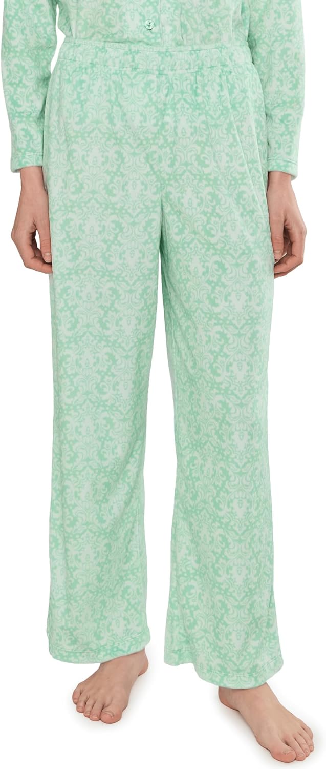 Karen Neuburger womens Petite Minky Fleece Long Sleeve Notch Top & Long Pants Set - Image 2