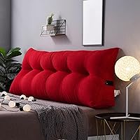 Vista 13 de Almohada triangular de cuña, respaldo de cabecera de vellón, cojín grande para reposo en cama, almohadas de lectura, almohada de apoyo de Naranja