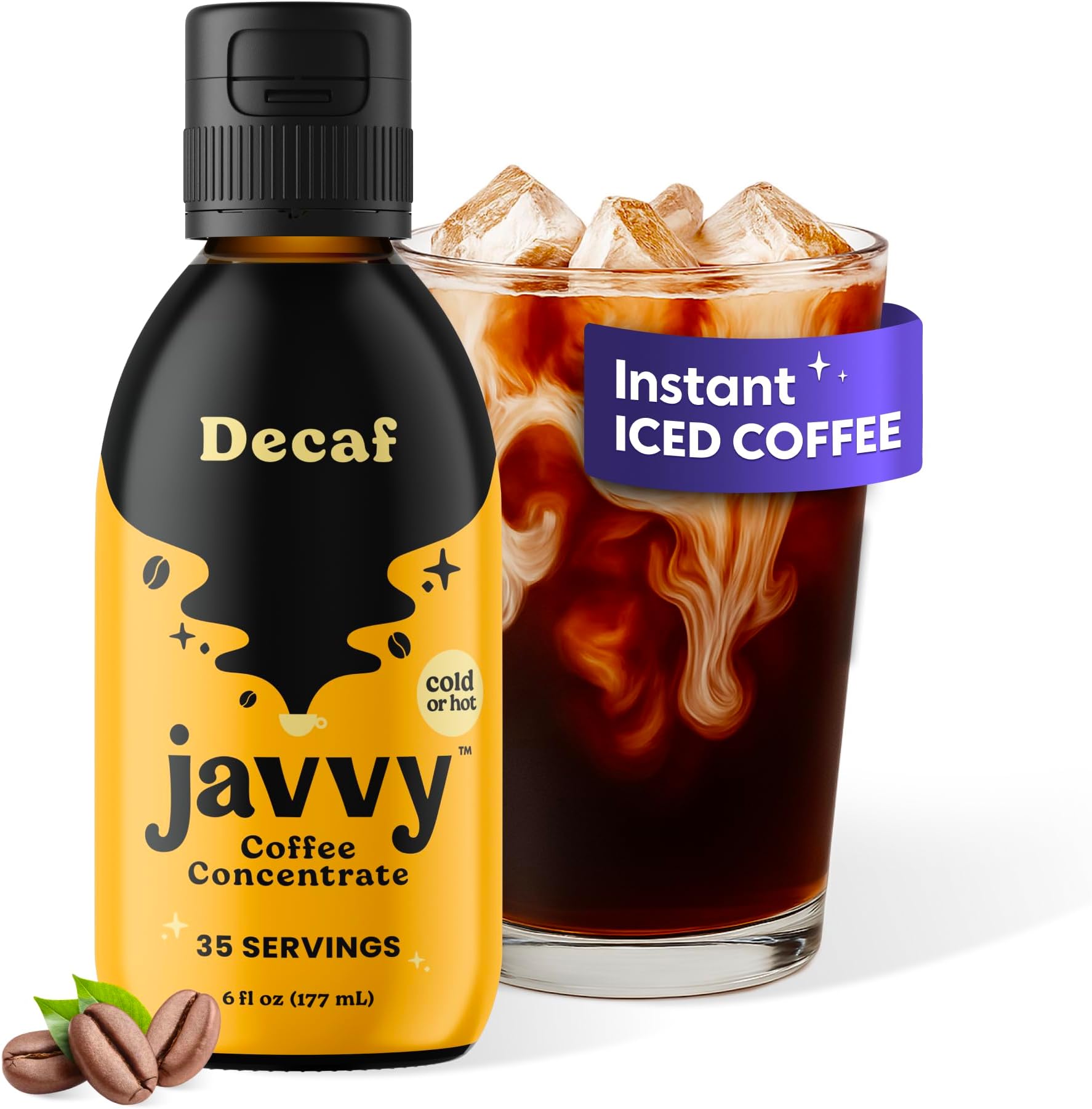 Coffee Concentrate - Cold Brew Coffee, Perfect for Hot or Iced Instant Coffees, Hot Drinks, Cold Brew Concentrate, 35 Servings - Original Decaf
