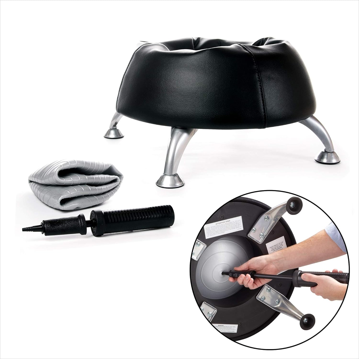 UrbanPro Vinyl Upholstered Ball Chair, Sour Apple Finish, 17 in Seat Height, Steel Base with Powder Coated Legs, Anti-Burst Exercise Ball, Includes Pump, Active Movement for Home, School, Waiting