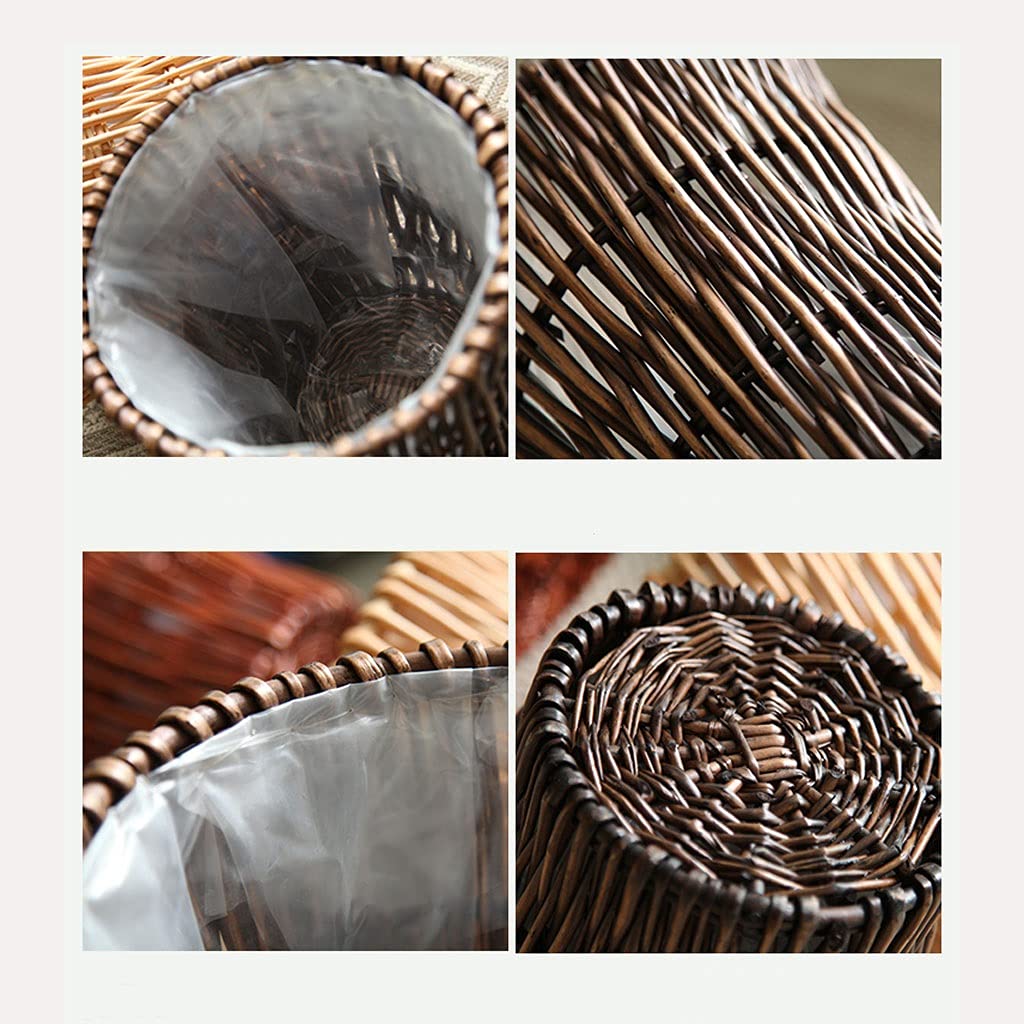 Kosz na śmieci pojemnik na papier domowy kosz do przechowywania środowiska bambusa zatkany kosz na śmieci kuchenne kosze na śmieci (C)