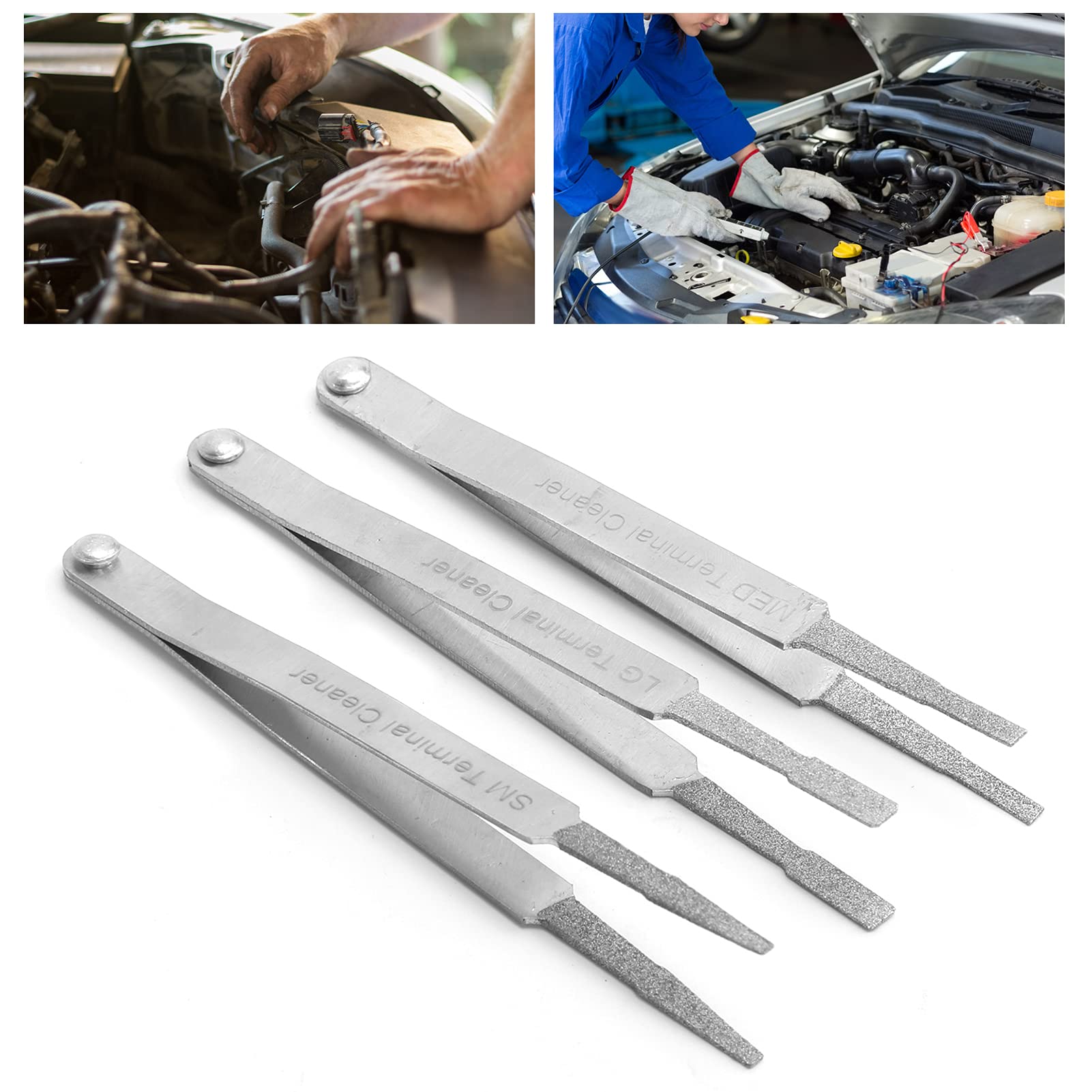 Lwuey Professional Electrical Terminal Cleaner Kit, 3pcs Metal Connector Cleaning Tool for Car Battery Wiring Harness - Image 2