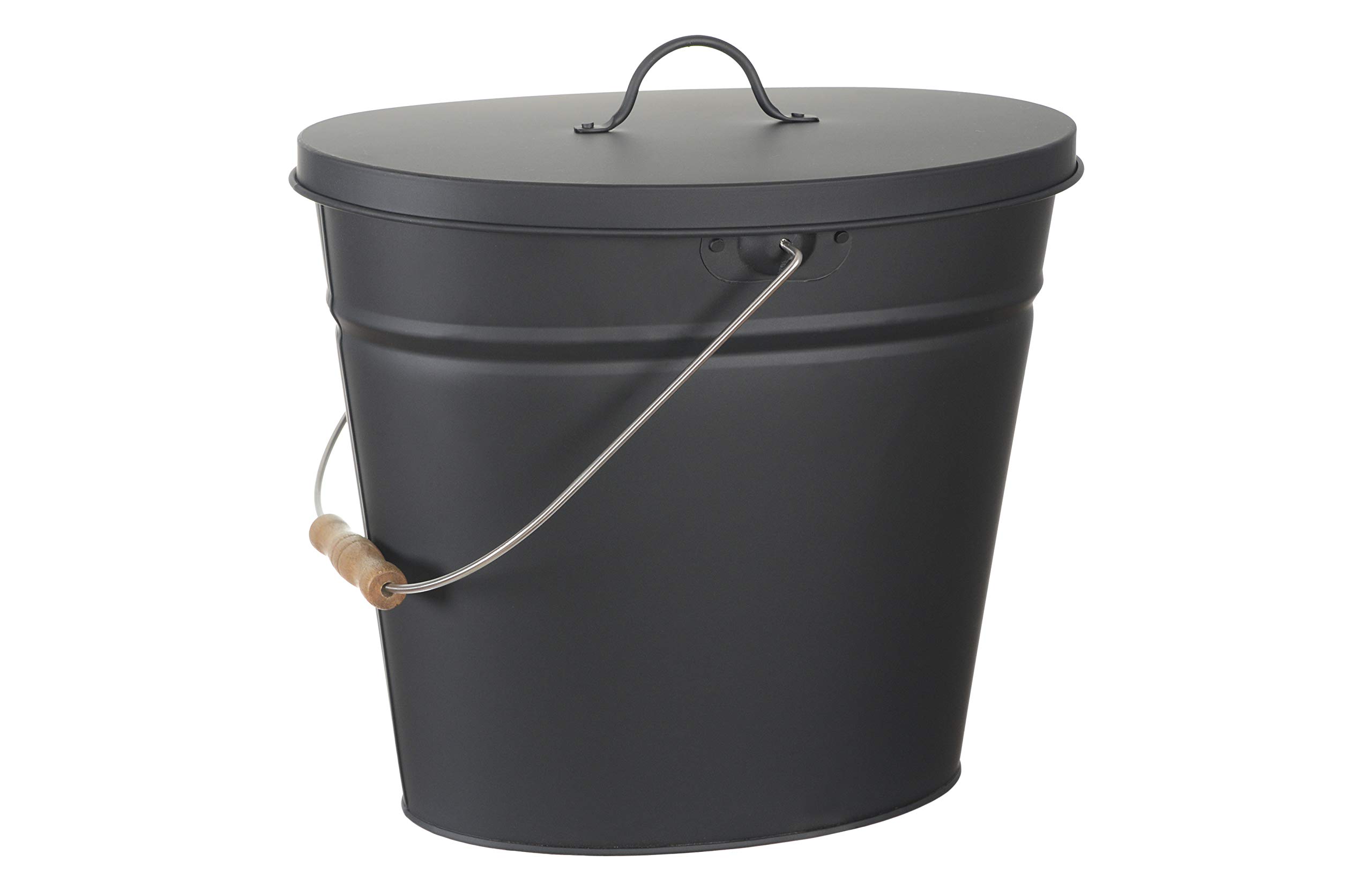 HERSIG - Accesorios Chimenea | Cubo Metalico Cenizas con Tapa - 34x24x30/50cm
