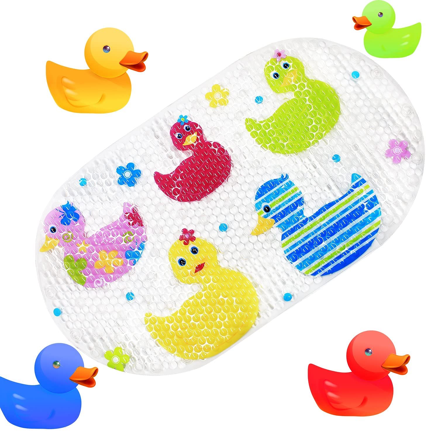 Kids Bath Mat Non Slip Anti Mould Childs Baby Safety Strong Suction Anti Slip Shower Mats (Duck Bath Mat 69 x 38cm)