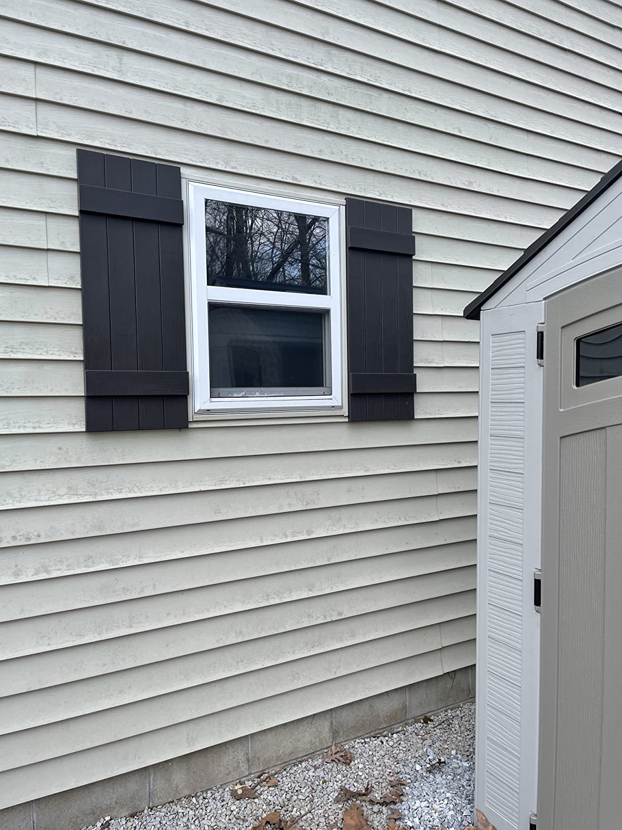 8/mo Finance Polaris Homeside 4 Board and Batten Joined Vinyl Shutters (1 Pair) 141/2in. x