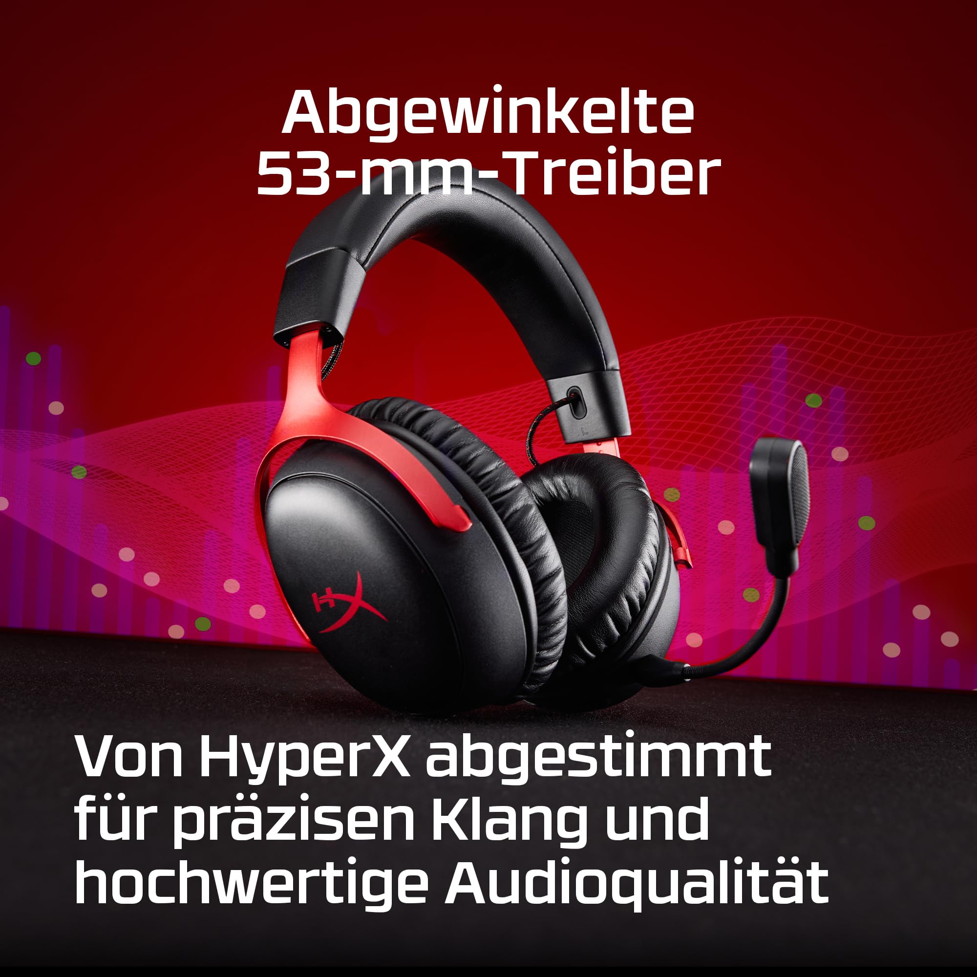 HyperX Cloud III S Wireless Gaming Headset mit bis zu 120 Std. Akkulaufzeit | Gaming & Streaming, 2,4 GHz & Bluetooth, Memory-Schaumstoff, Klare Sprach-Chats, Geräteübergreifende Nutzung