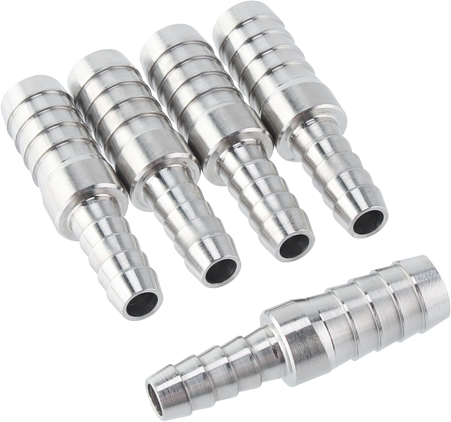 LTWFITTING Bar Production Stainless Steel 316 Barb Splicer Mender 3/8" Hose ID x 1/4" Hose ID Fitting Air Water Fuel Boat (Pack of 5)