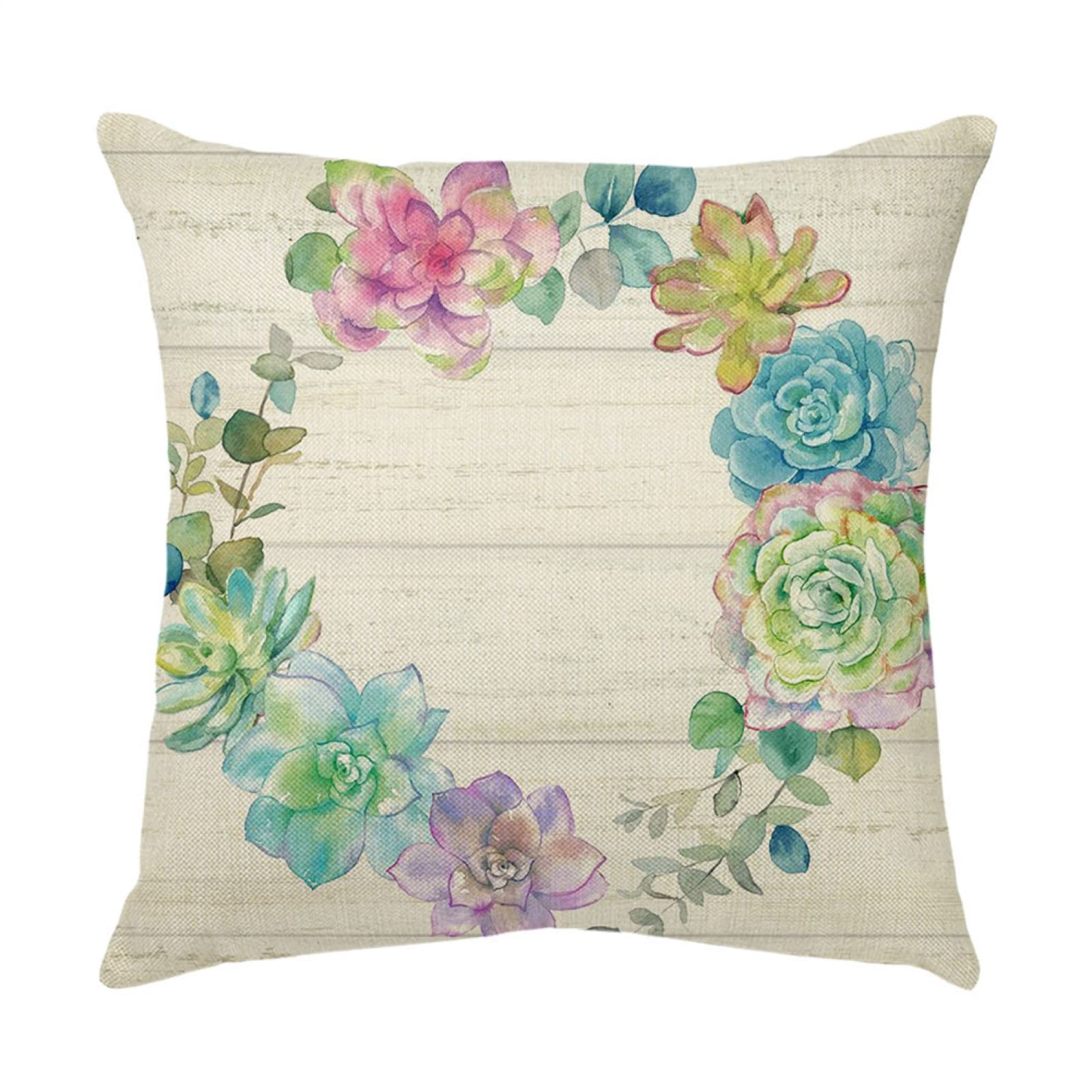 4 Piezas Funda de Almohada Guirnalda Fundas de Cojín Terciopelo Sencillo y Decorativo para Sofá Camas Dormitorio Coche Lino Cojines Throw Pillow Covers 80x80cm/32x32 Inch