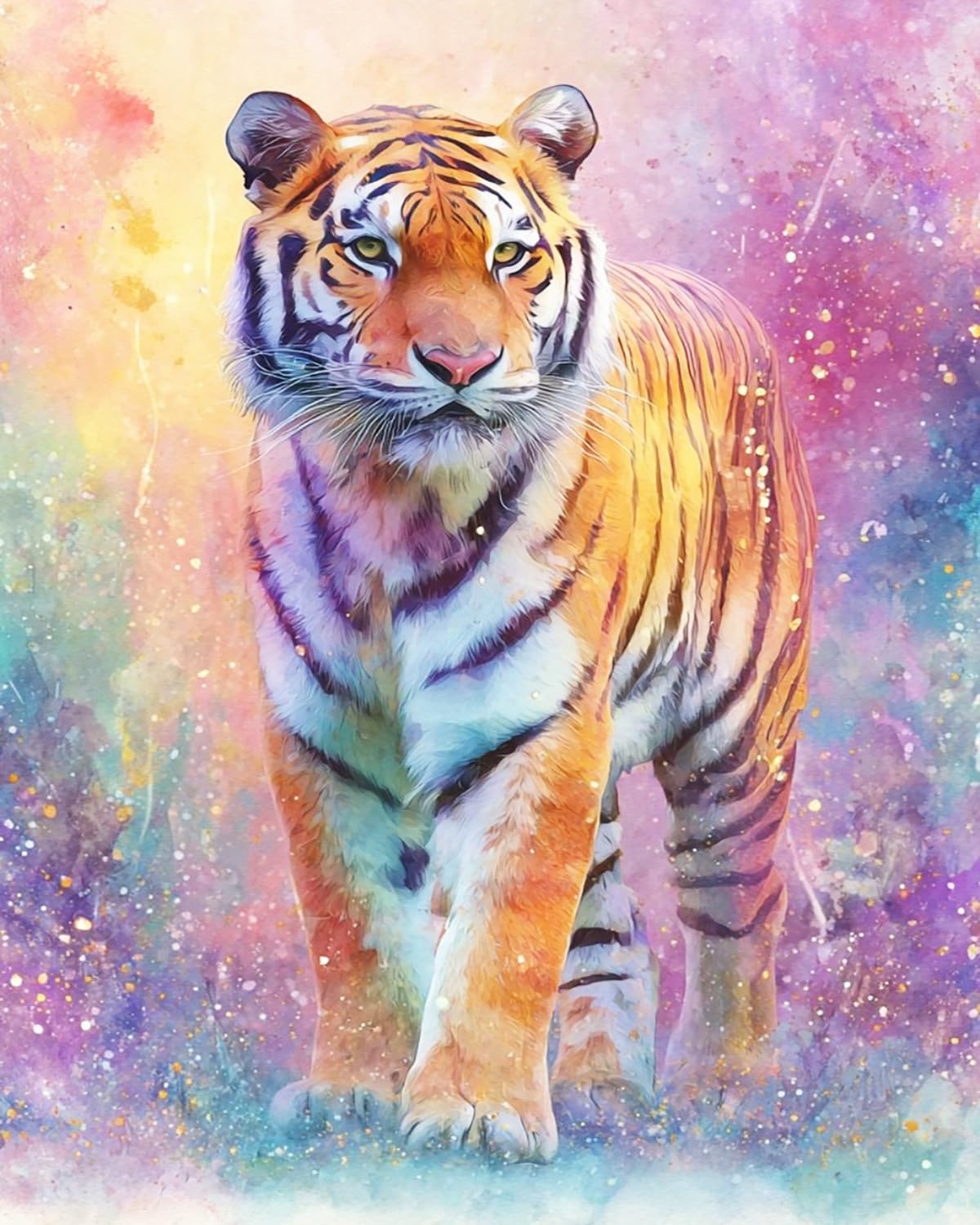 Liubaishi Multicolour Paint By Numbers For Adults, Tiger, 40X50 Cm Acrylic Canvas Kit With Paints And Brushes
