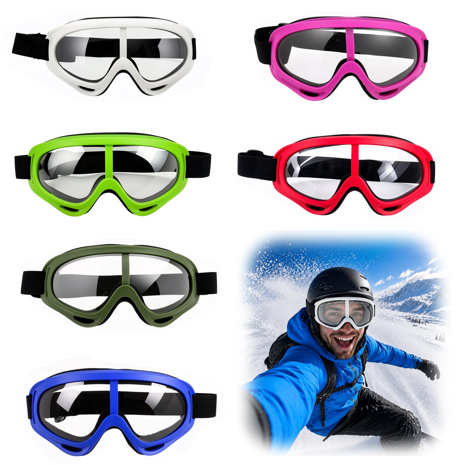 NCXTYHZSM Kids Safety Glasses, 6 Pcs Goggles for Nerf Gun Game, UV400 Protective Goggles Protective Goggless with Clear Lens Children's Safety Glasse for Lab Outdoor Sports DIY Eye Protection