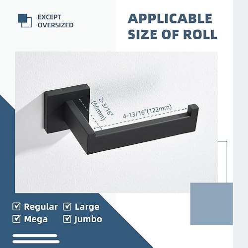 Miniatura 9 de Paquete de ganchos dobles para toallas con soporte para papel higiénico (negro mate)