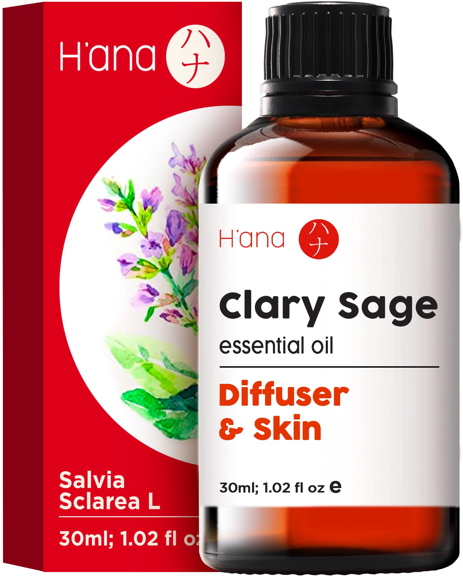 H'ana (Clary Sage) - Clary Sage Essential Oil - Chill & Strut That Mane (30ml) - 100% Pure Therapeutic Grade Clary Sage Oil