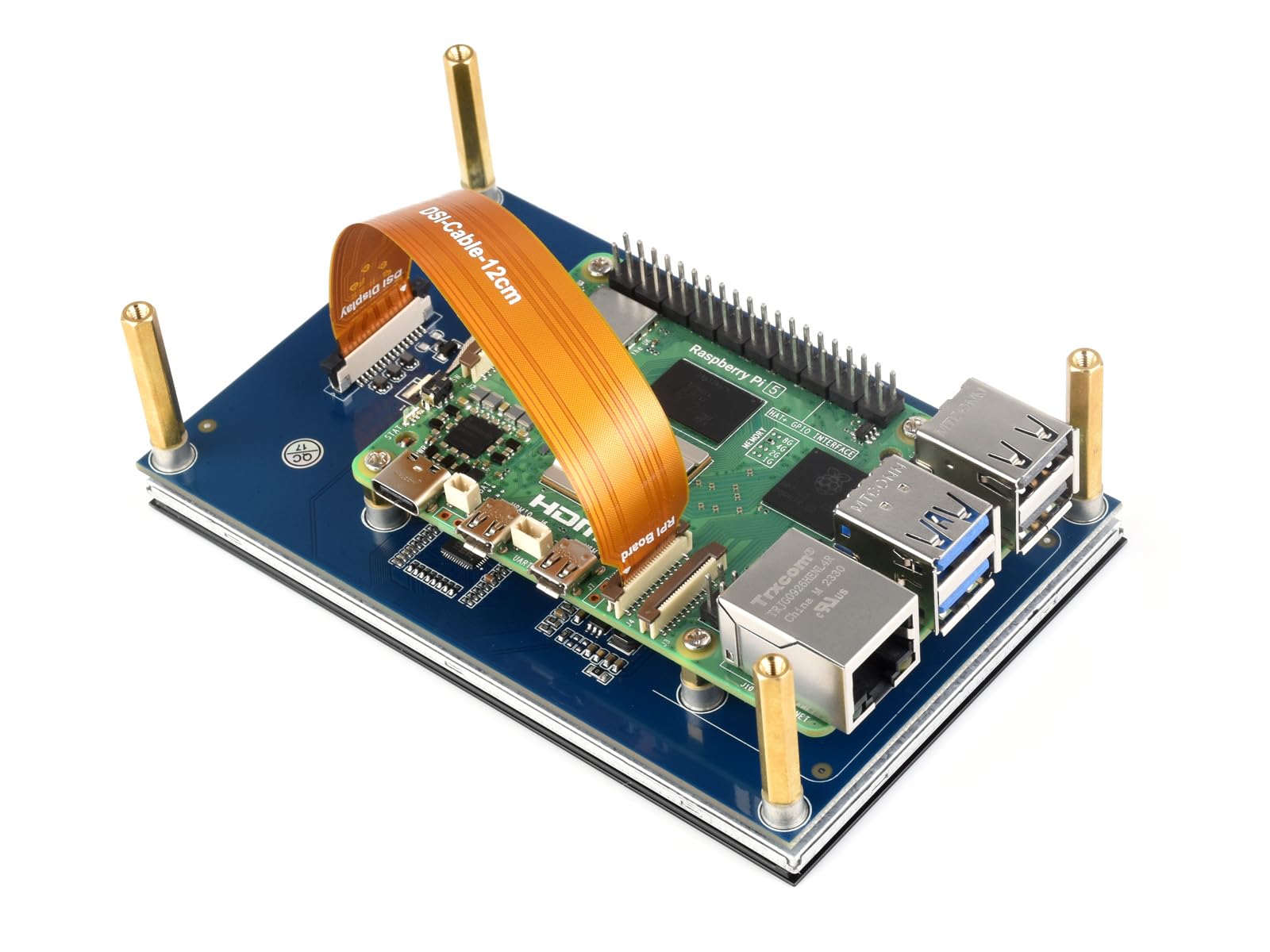 Waveshare 5inch LCD, Capacitive Touch Display, DSI Interface, 800×480 Resolution, Compatible with Raspberry Pi 4B/3B+/3A+/3B/2B/B+/A+/CM3/3+/4