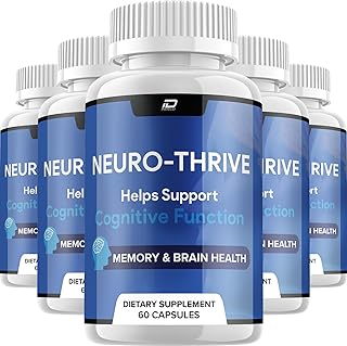 (5 Pack) Neuro Thrive Brain Supplement, Neuro Thrive for Memory Formula, Neuro-Thrive PQQ to Reduce The Negative Effects of Brain Fog Neuro-Thrive Cognitive Function NeuroThrive Reviews (300 Capsules)