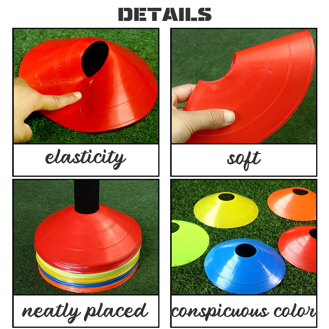 20 Dischi Da Calcio Per Allenamento - Coni Segna Campo Multicolore Con Retina - Foto 8