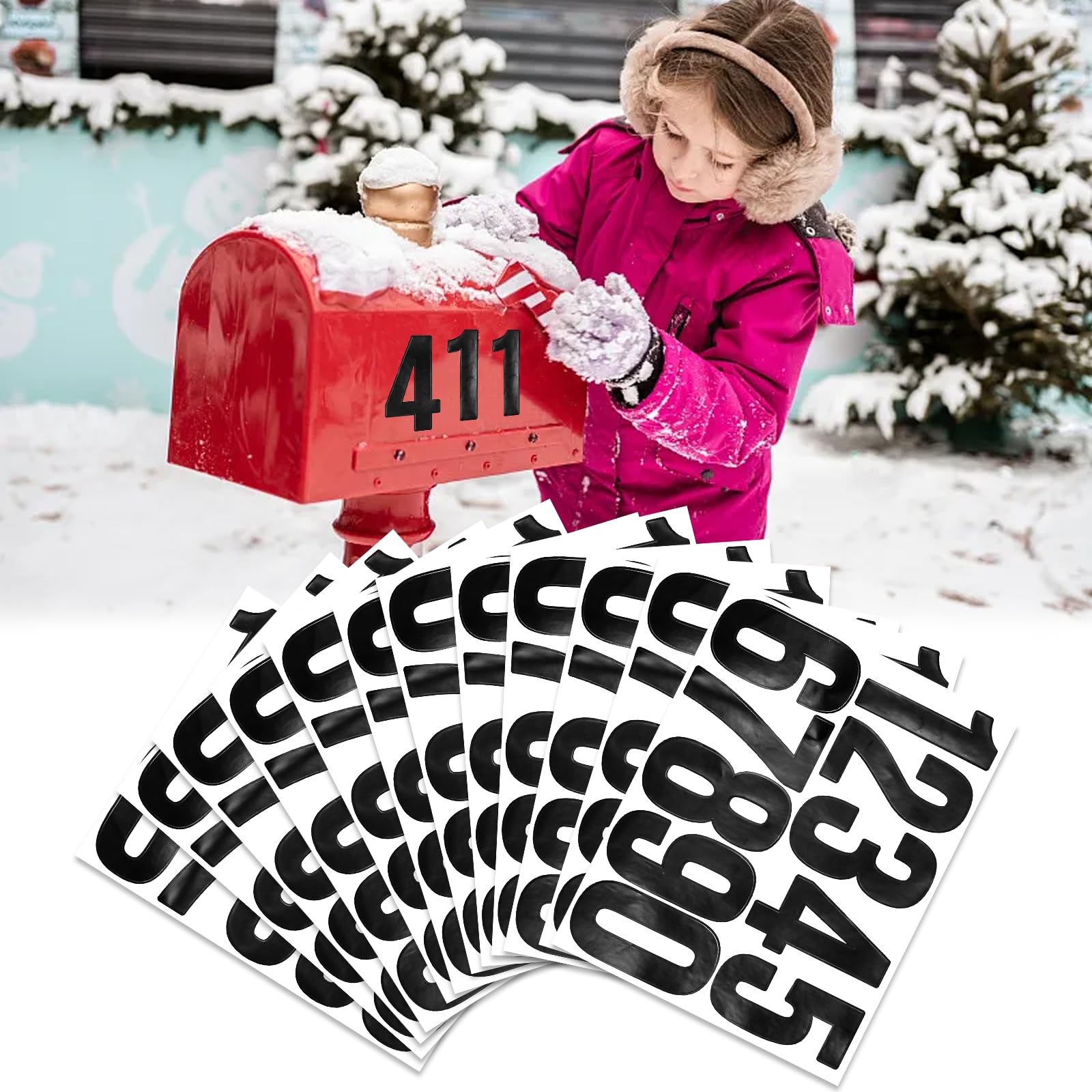 Hausnummern Aufkleber 12-teilig - Wetterfest & Einfach Zu Befestigen