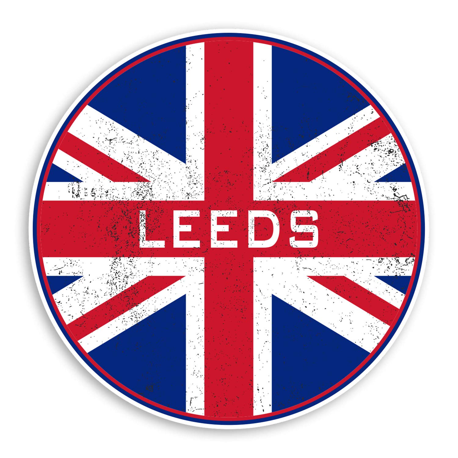 Destination Vinyl Ltd Multi 2 X 10Cm Leeds England Vinyl Stickers - Britain Uk Flag Sticker Luggage #20599 (10Cm Wide)