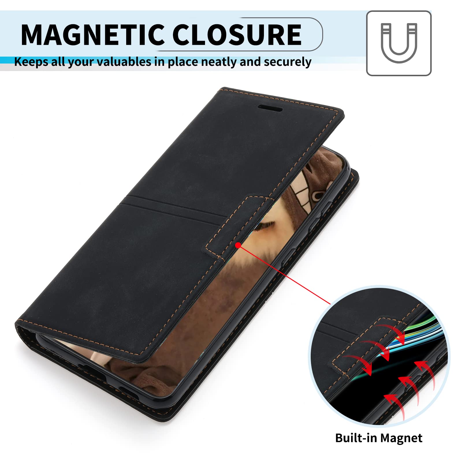 Cover compatibile con Motorola Moto G50, Pelle PU Portafoglio Flip
