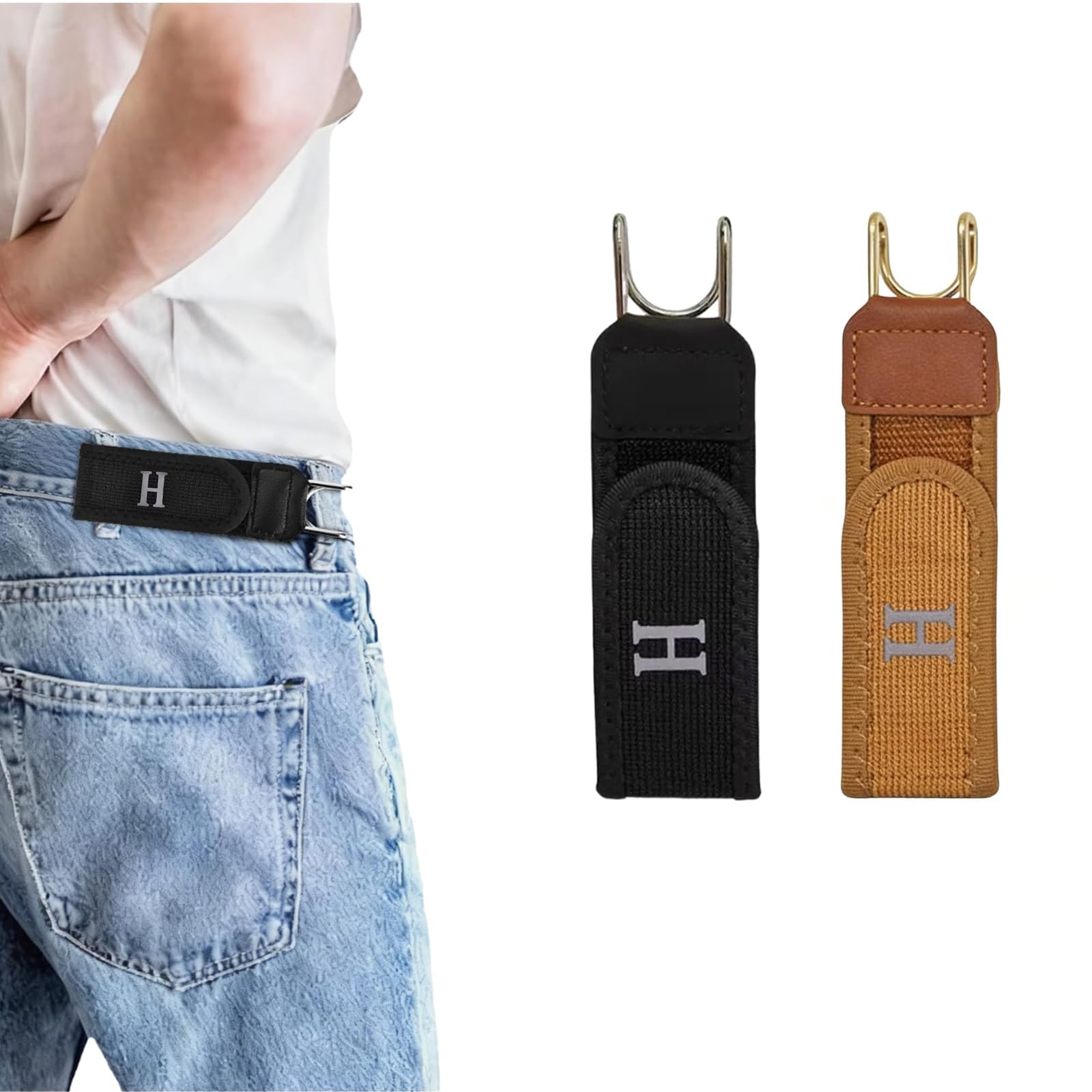 Buckle Less Belt for Men, Set of Two Belts for Man in Black and Brown, Stretchable Elastic Belt with No Buckle Belt Design, Adjustable Waistband for Daily Wear and Office Use-image-16