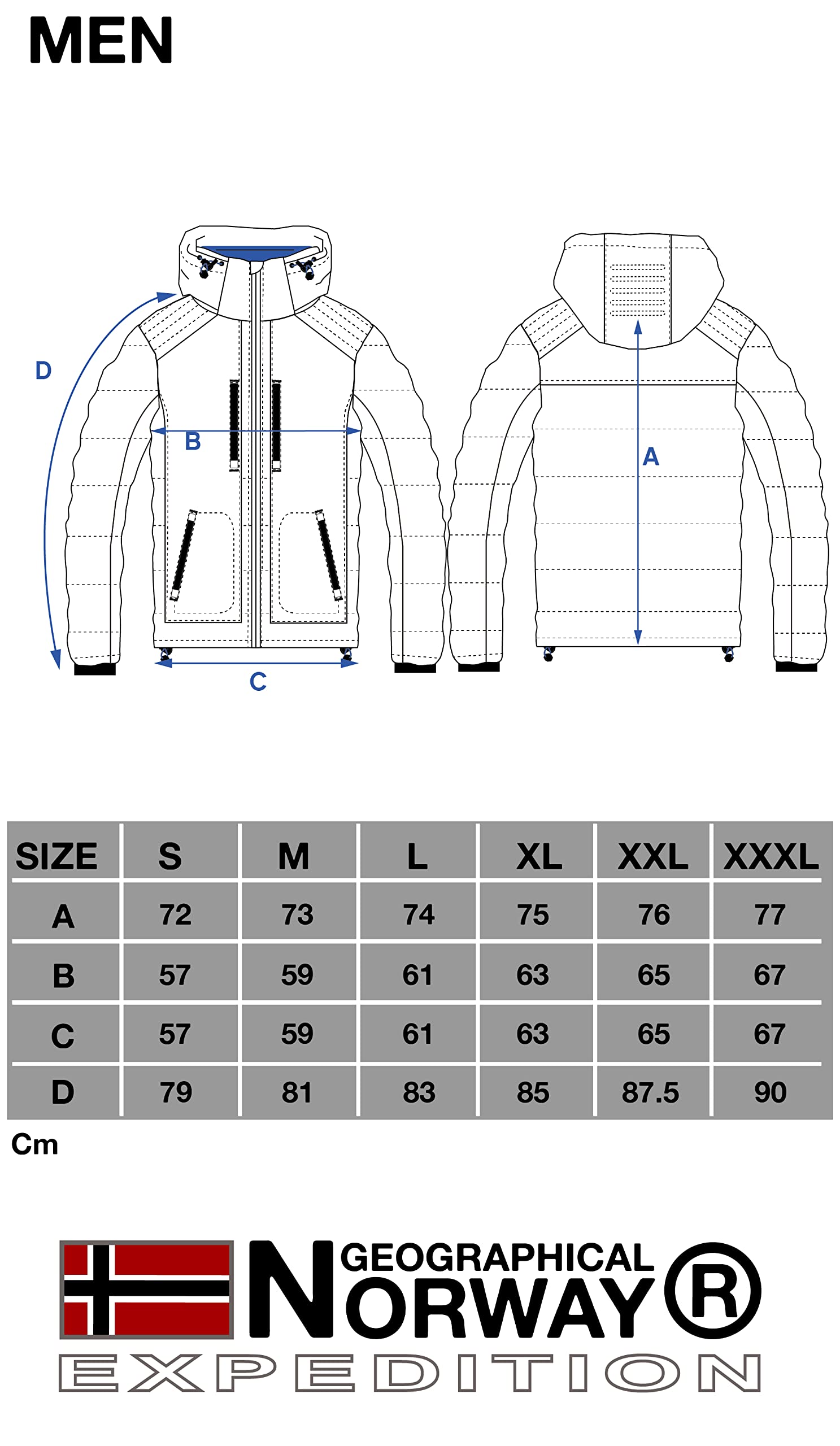 Geographical Norway Beachwood Men Kurtka zimowa męska pikowana, ciepła kurtka z podszewką, wiatrówka z długim rękawem, lekka, ocieplana
