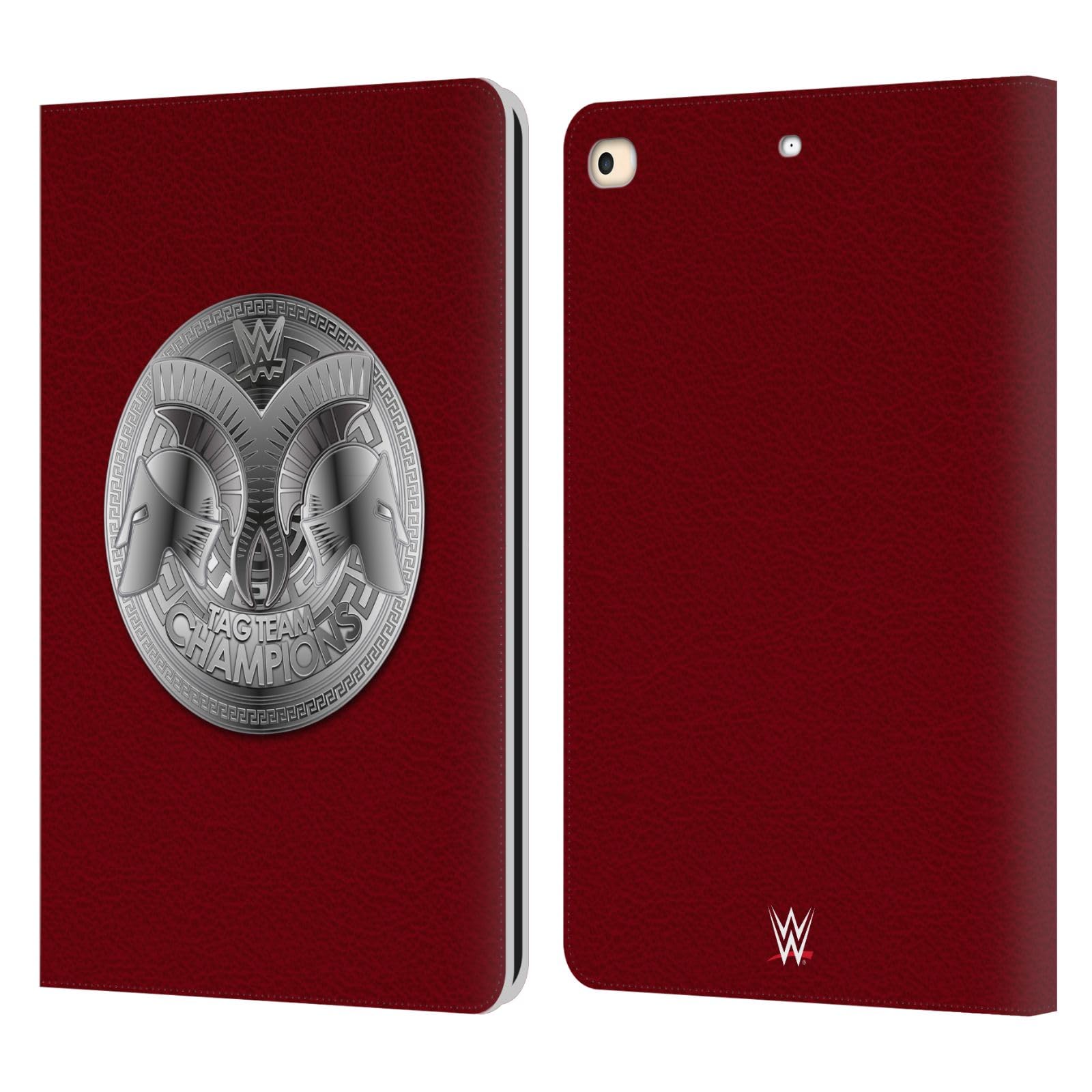 Head Case Designs Officially Licensed WWE Raw Tag Team Championship Title Belts Leather Book Wallet Case Cover Compatible with Apple iPad 9.7 2017 / iPad 9.7 2018