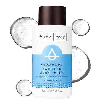 frank body Ceramide Barrier Body Wash | Deeply Hydrates & Soothes Dry, Irritated Skin | With Ceramides, Panthenol & Jojoba Oil | Vegan & Cruelty-Free | Peach Scent | 250ml/8.45 fl oz