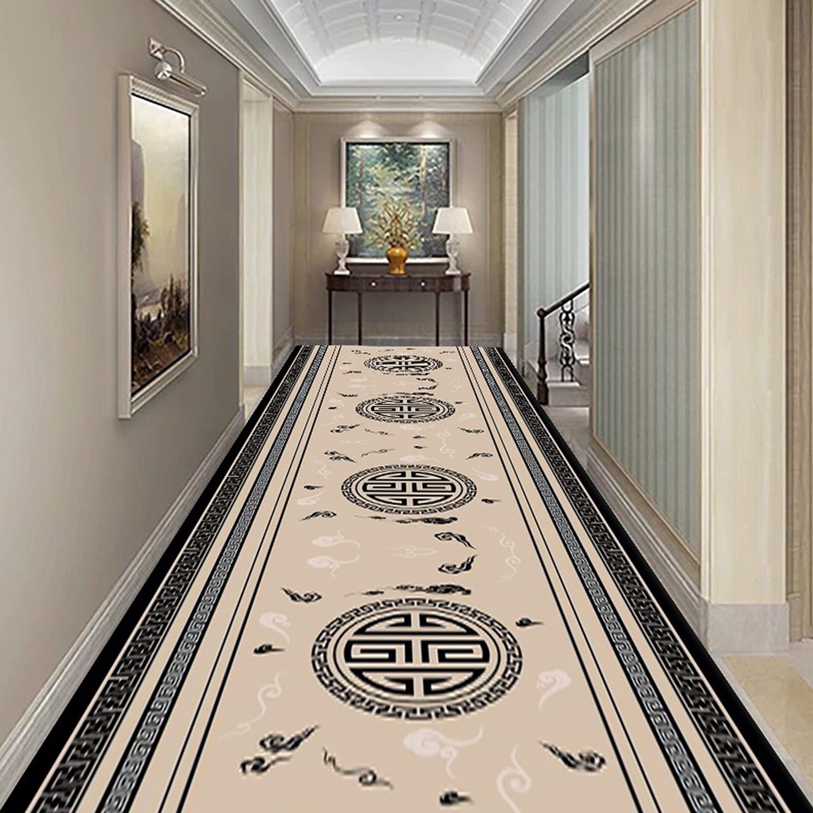 Daoyuan Corridor Carpet,Non Slip and Washable Long Hallway Runner Rugs,Kitchen Long Entryway Carpet Area Rugs,Low Pile Mat Indoor Carpet Runners for Corridor Kitchen Living Room and Bedroom