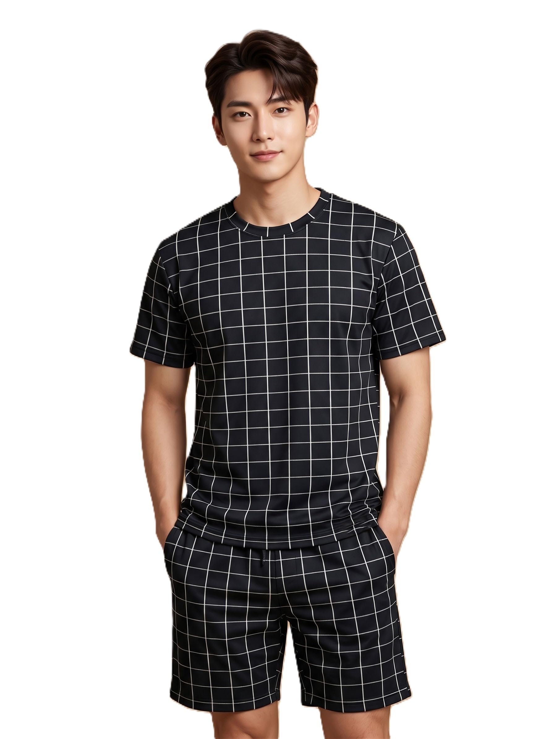vastradhan Men’s Printed Round Neck T-Shirt with Half Short Pant Co-ord Set Fabric, Stylish Printed Design, Comfortable Regular Fit-picture-22