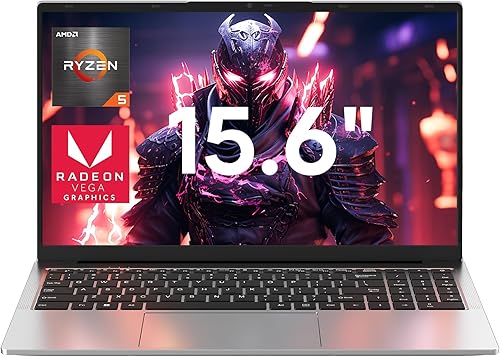 jumper 2025 Gaming Laptop, AMD Ryzen 5 7430U(Up to 4.3GHz), 16GB DDR4 1TB NVME SSD, 15.6" FHD IPS Screen, 62.7Wh Battery, Windows 11, GPU, USB3.2, 4 Stereo Speakers, 2 Memory Slots.