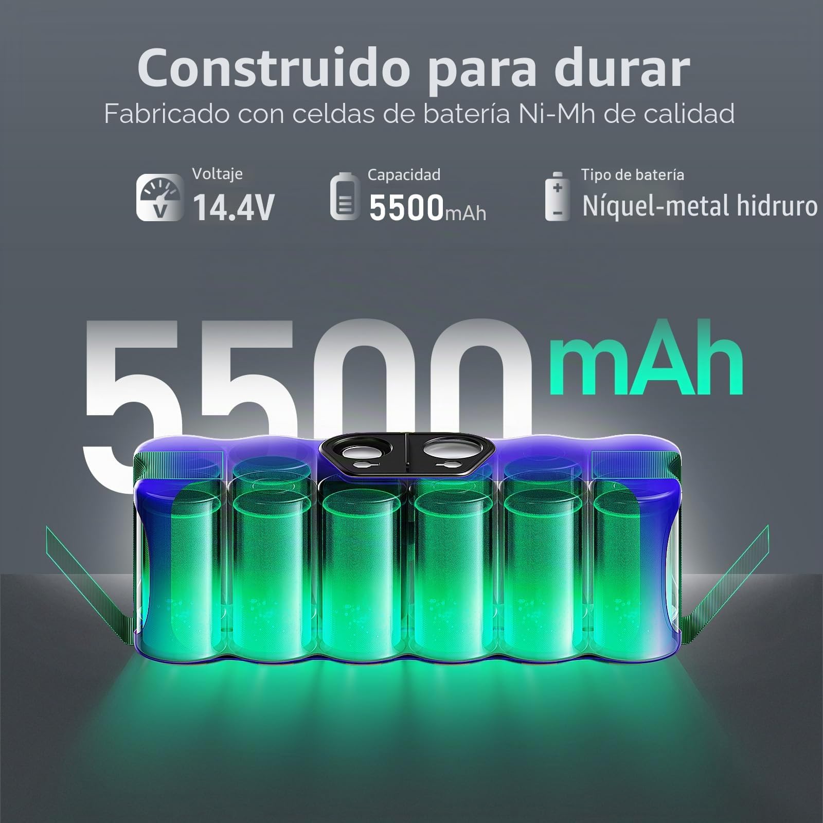 Morpilot 5500mAh 14,4V Ni-MH Xlife Batería para iRobot Roomba 500 600 700 Serie 800 y R3, Scooba 4500 Robot Aspirador