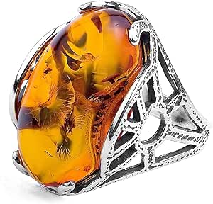 Ian And Valeri Co. Amber Sterling Silver Oval Adjustable