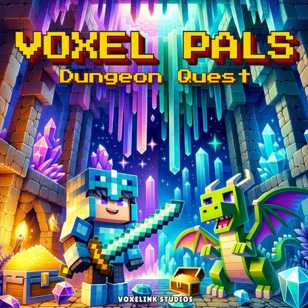 Voxel Pals: Dungeon Quest: A Block-Style Coloring Book for Kids
