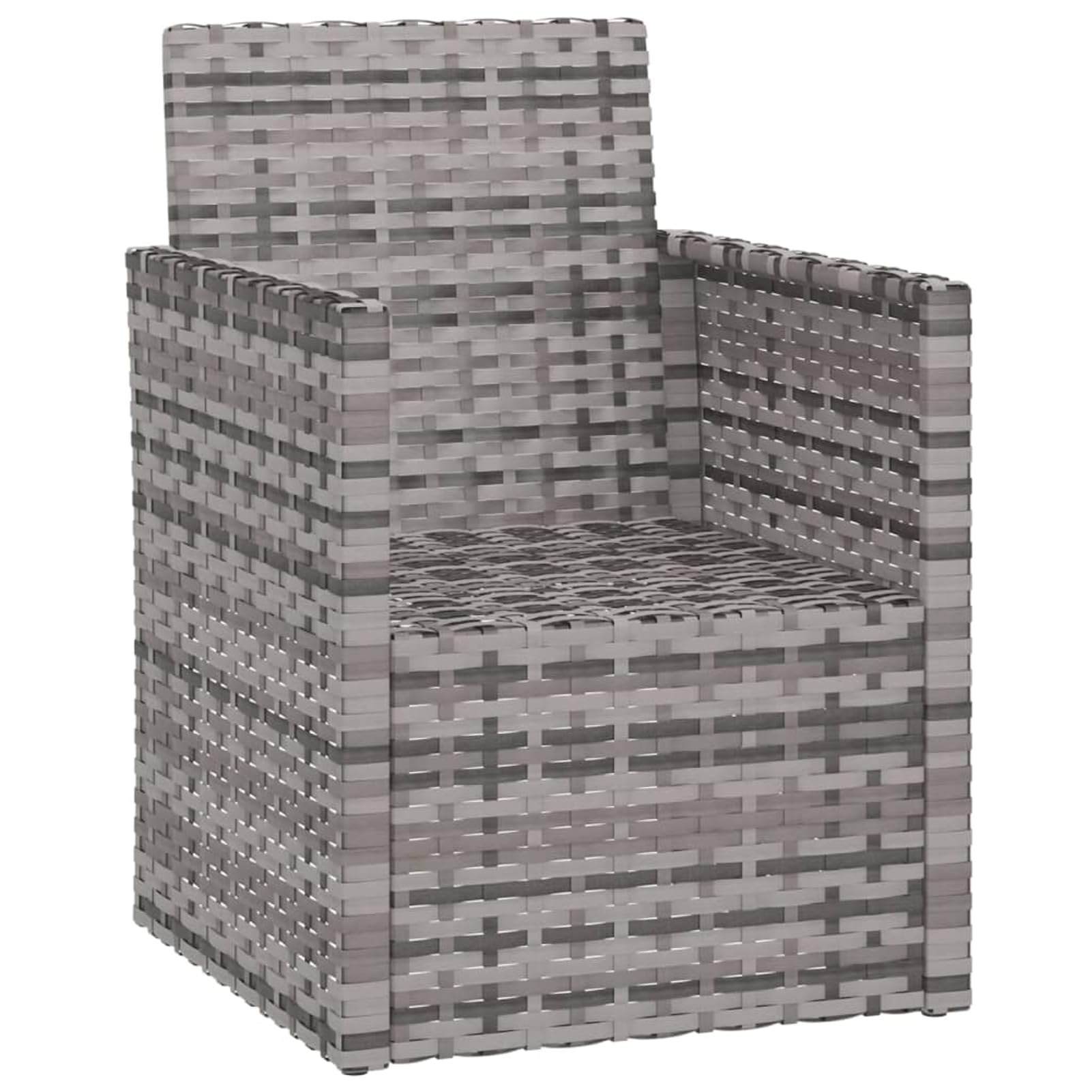 Gecheer Poltrona da Giardino, con Cuscini Grigi in Polyrattan Resistente agli Agenti Atmosferici, 53x57x75 cm, Struttura in Acciaio Verniciato a Polvere, per Esterno e Terrazza