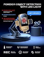 Vista 9 de CHGeek Cargador de Coche Inalámbrico, Carga Rápida de 15W, Cargador de Coche con Abrazadera Automática, Soporte para Teléfono Compatible con iPhone