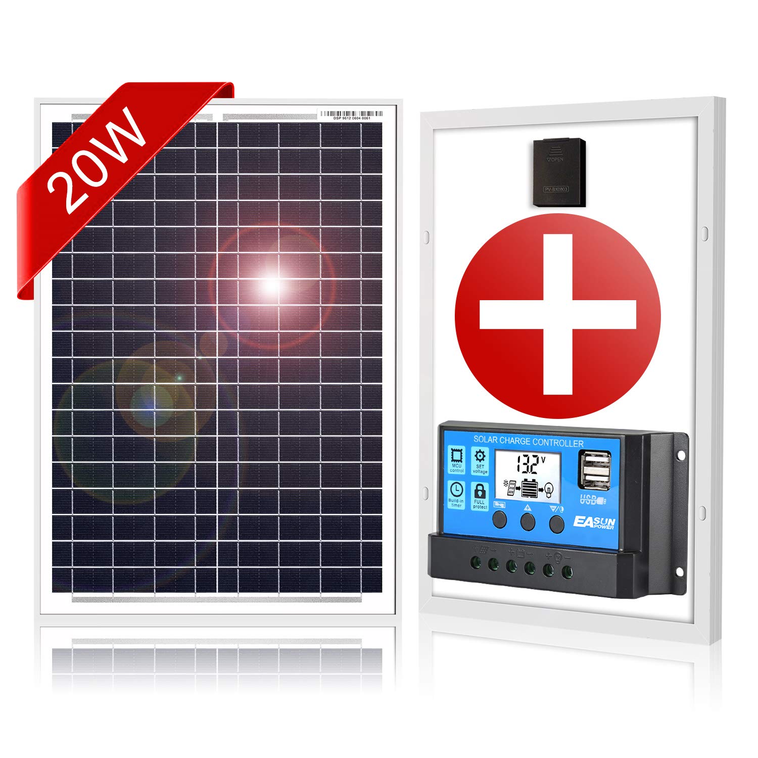 Buy DOKIO 20W Polycrystalline Solar Panel with 10A Regulator for