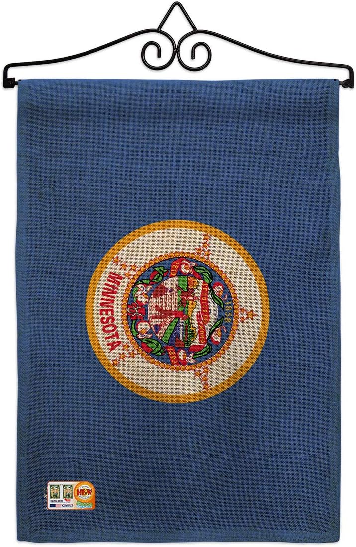 Minnesota Garden Flag Set Wall Holder Americana States USA American Territories Republic Country Particular Area Small Decorative Gift Yard House Banner Made In 13 X 18.5