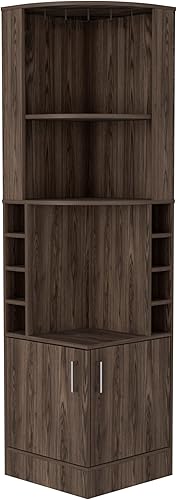 Miniatura 5 de Tuhome Syrah - Armario de barra esquinera eficiente con 2 puertas, nogal