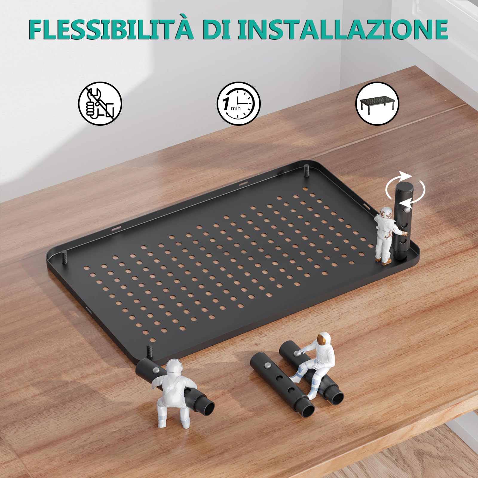 WALI Supporto per monitor del computer, 3 alzate regolabili in altezza, supporto per computer da scrivania in metallo, per ufficio, casa, scuola, 37 x 24 cm, confezione da 2, nero (STT003-2)