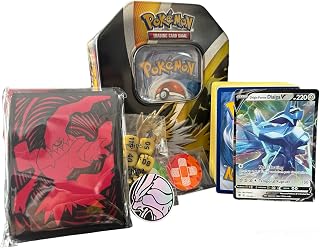PoKéMoN Pokemon Premium Starter Tin Bundle - 80 Cards with 1 Ultra Rare Card in Toploader plus Accessories