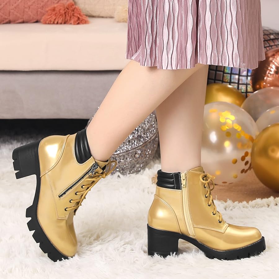 Amazon | [Perphy] コンバットブーツ チャンキーヒール