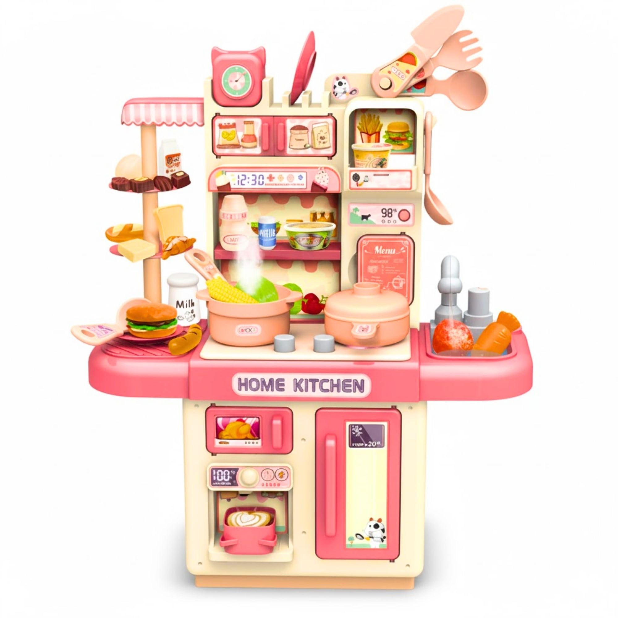 Mable Kids Kitchen Set – Interactive Pretend Play Cooking Toy with Mini Utensils | Realistic Role Play Kitchen for Girls & Boys | Light & Sound Fun, Imaginative Play, Early Learning Toy – Multicolor