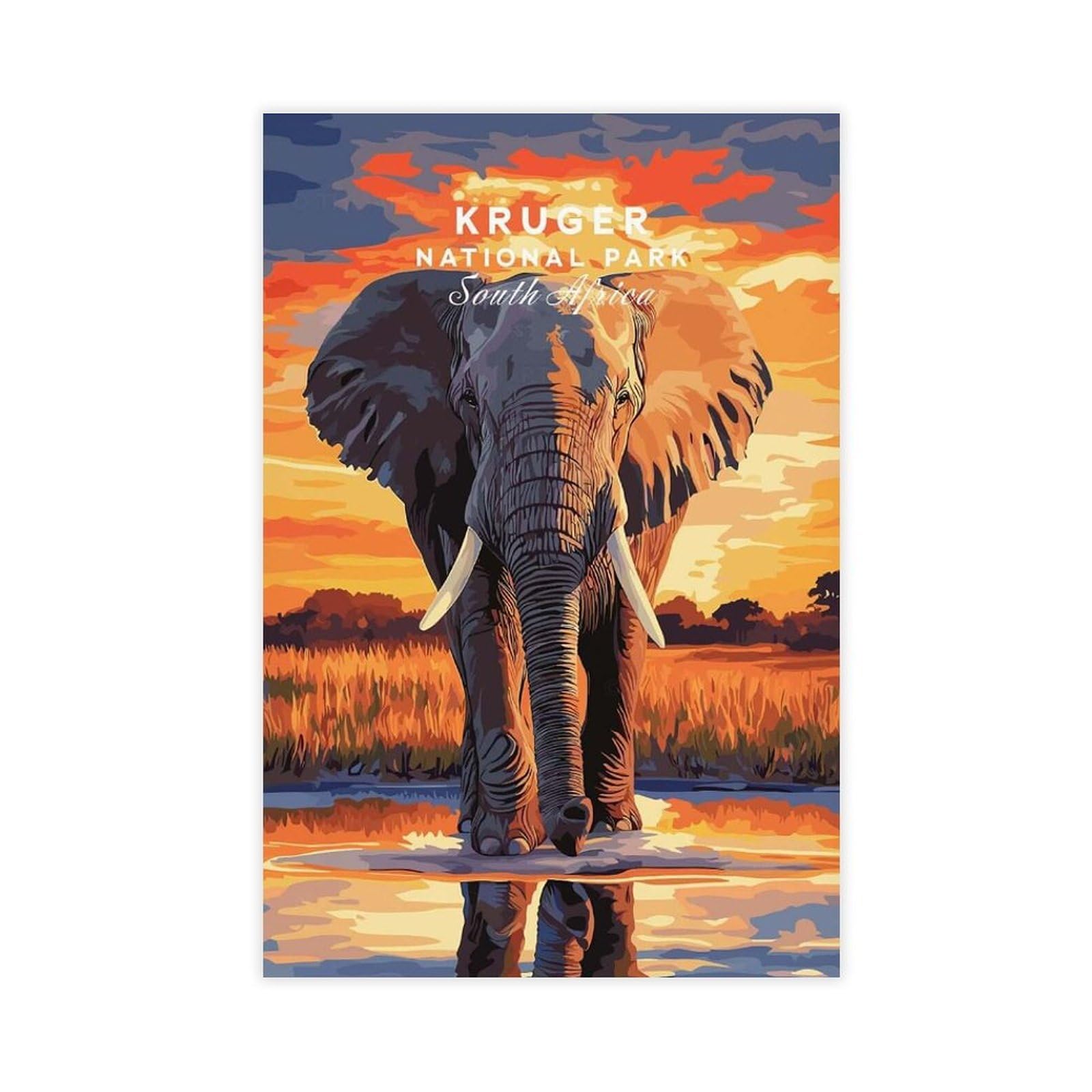 Bareronor Kruger Elephant Poster (2) Canvas Poster Bedroom Decor Landscape Office Room Decor Gift 20" L X 30" W
